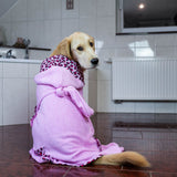 Dog  Bathrobe - ORIGINAL Leopard Pink